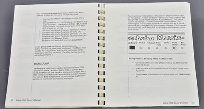 Oberheim-Matrix 1000 original user manual